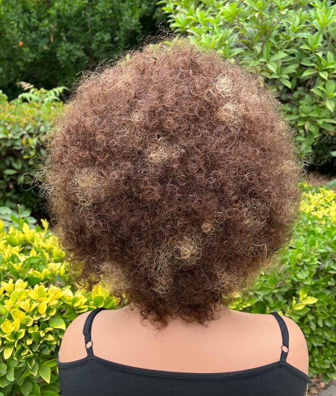Short Highlight Fluffy Afro Kinky Curly Wig With Bangs Human Hair P4/27 Ombre Glueless Wig