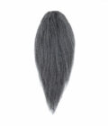 Short Gray Kinky Straight Drawstring Ponytail Salt and Pepper Blowout Yaki Clip In Ponytails