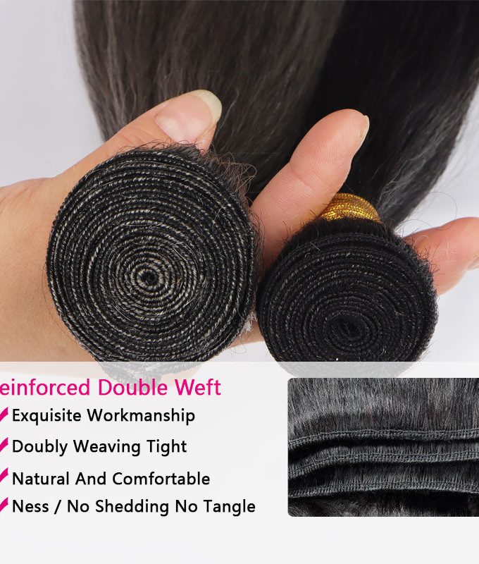 Salt & Pepper/Dark Grey Straight Hair 1/2/3/4 Bundles 10A Human Hair Extensions
