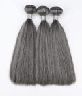 Salt and Pepper Straight Hair Bundles 1/2/3/4 Pcs Natural Grey Hair Extensions 100% Human Hair