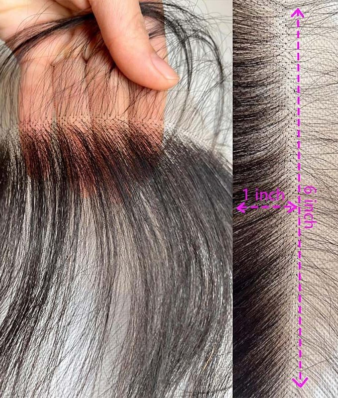 Custom Swiss Lace Forehead Fringe Bangs Invisible Hairline With Baby Hair 6x1 Reusable Human Hair Lace Edges Hairpieces