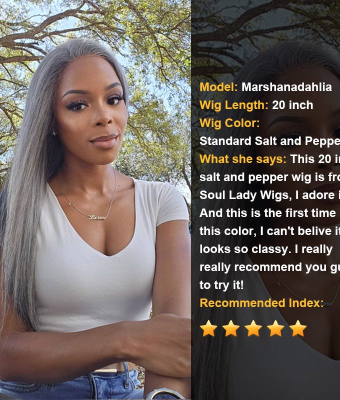 Silver Luxe Gray 13x4 HD Lace Full Frontal Wig Straight Human Hair Salt And Pepper Wig For Women