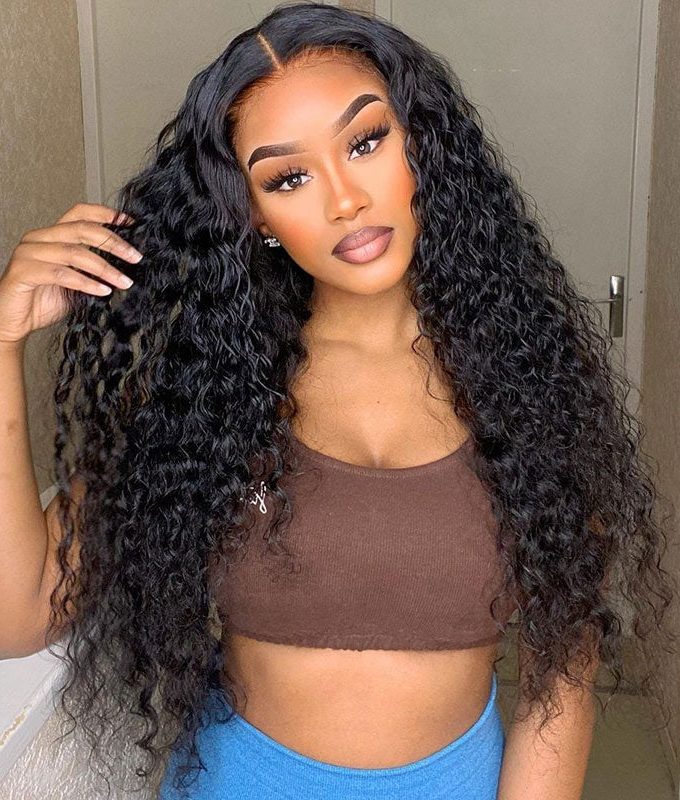 10A Grade Water Wave Hair 3 Bundles With 4x4 Lace Closure Brazilian Human Hair Weave