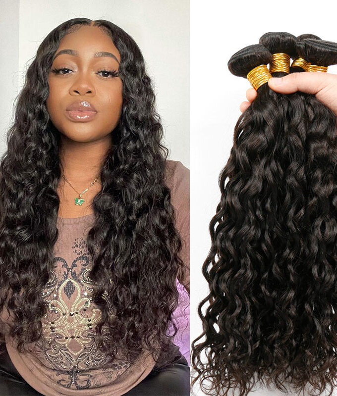 10A Grade 100% Human Virgin Hair unprocessed Water Wave Hair 3 Bundles Deal
