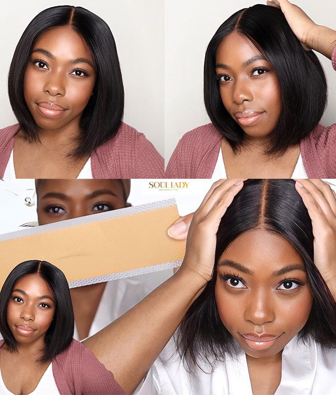 Flash Sale |  5x5 HD Lace Blunt Cut Bob Short Straight Hair Side Part Bob Wigs