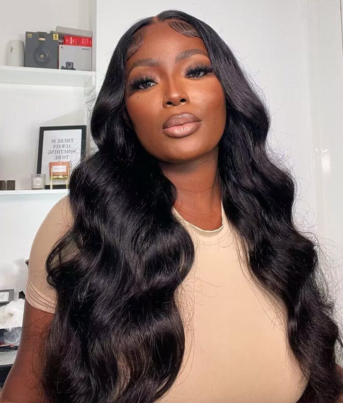 Long Body Wave 5x5 HD Lace Closure Wigs Real Virgin Human Hair Mid Part Glueless Wig