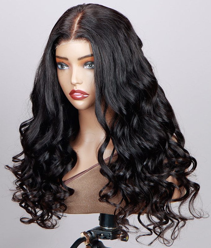 Long Body Wave 5x5 HD Lace Closure Wigs Real Virgin Human Hair Mid Part Glueless Wig