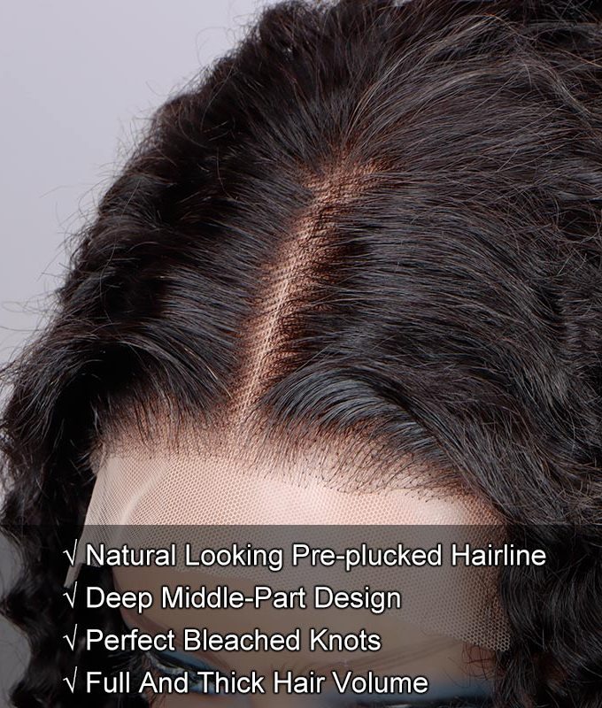 Long Jerry Curly 5x5 HD Lace Closure Wigs Real Virgin Human Hair Mid Part Glueless Wig