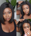 Flash Sale |  5x5 HD Lace Blunt Cut Bob Short Straight Hair Side Part Bob Wigs