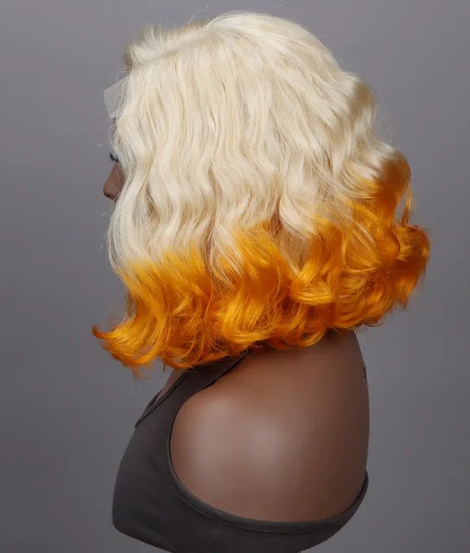 Barbie Blonde with Orange Wig Loose Wave Bob Wig 5x5 HD Lace Wigs 180% Density