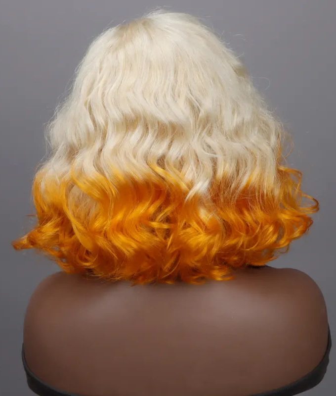 Barbie Blonde with Orange Wig Loose Wave Bob Wig 5x5 HD Lace Wigs 180% Density