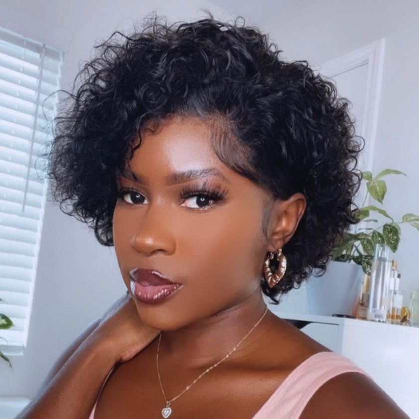 13x4 HD Lace Full Frontal Wig Short Curly Wig Pixie Haircuts 6 Inch Boom Wigs - Image 2