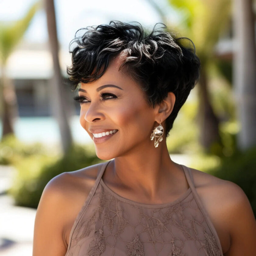 US DOMESTIC SHIPPING | Custom Edgy Pixie Cuts Wig With Natural Wave Bangs Glueless Human Hair Wigs For Mom