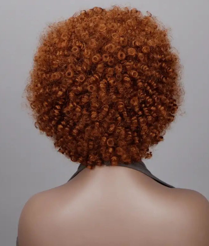 Orange Ginger Bob Wig Beginner Friendly Wear and Go Curly Wigs