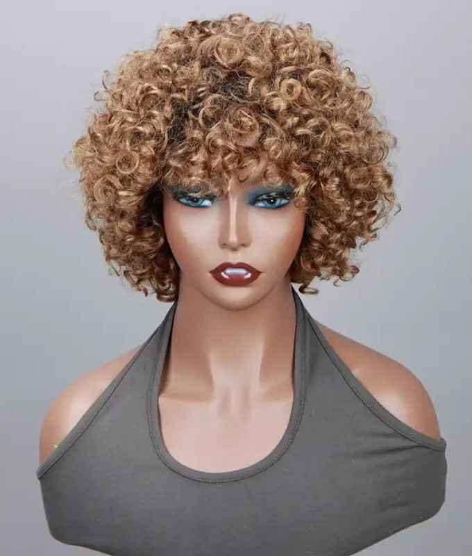 Orange Ginger Bob Wig Beginner Friendly Wear and Go Curly Wigs