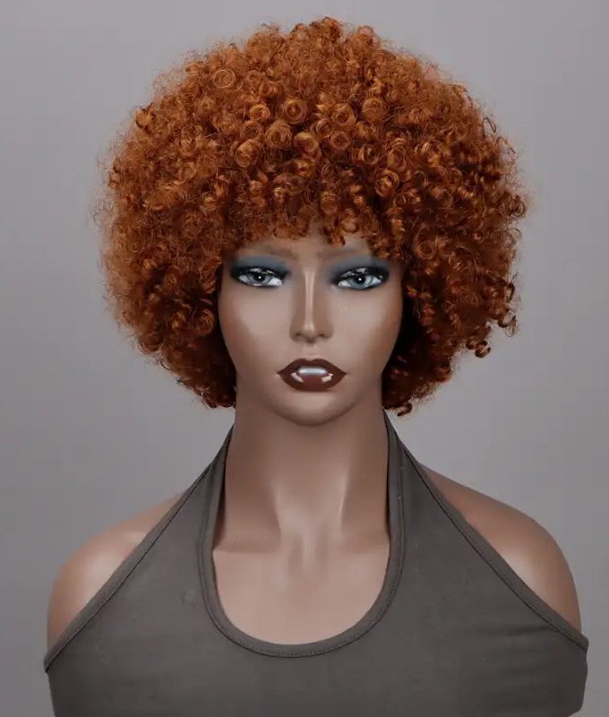 Orange Ginger Bob Wig Beginner Friendly Wear and Go Curly Wigs