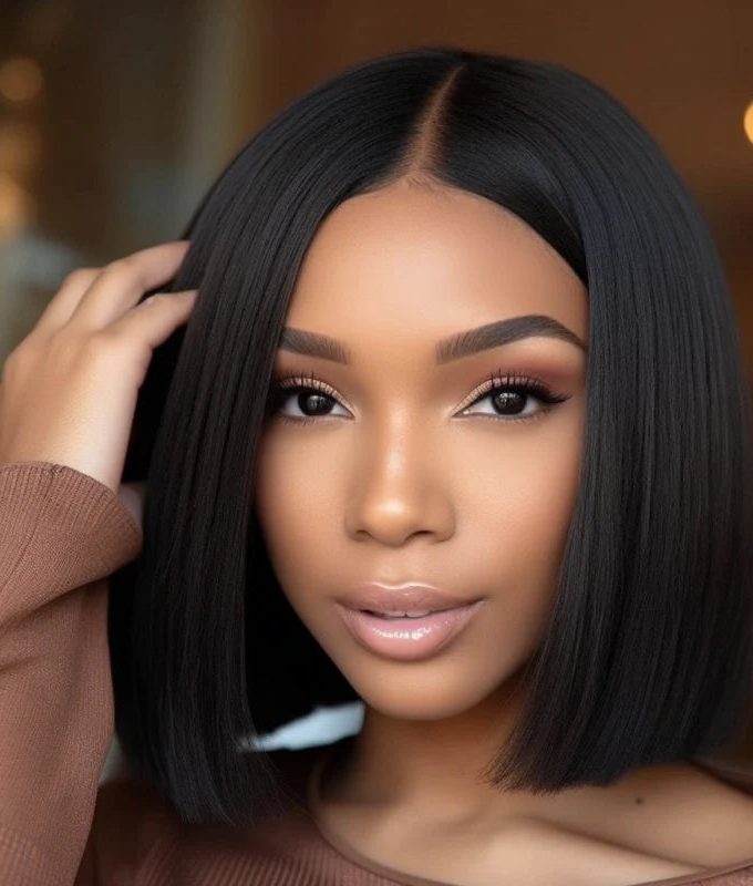 Flash Sale |  5x5 HD Lace Blunt Cut Bob Short Straight Hair Side Part Bob Wigs