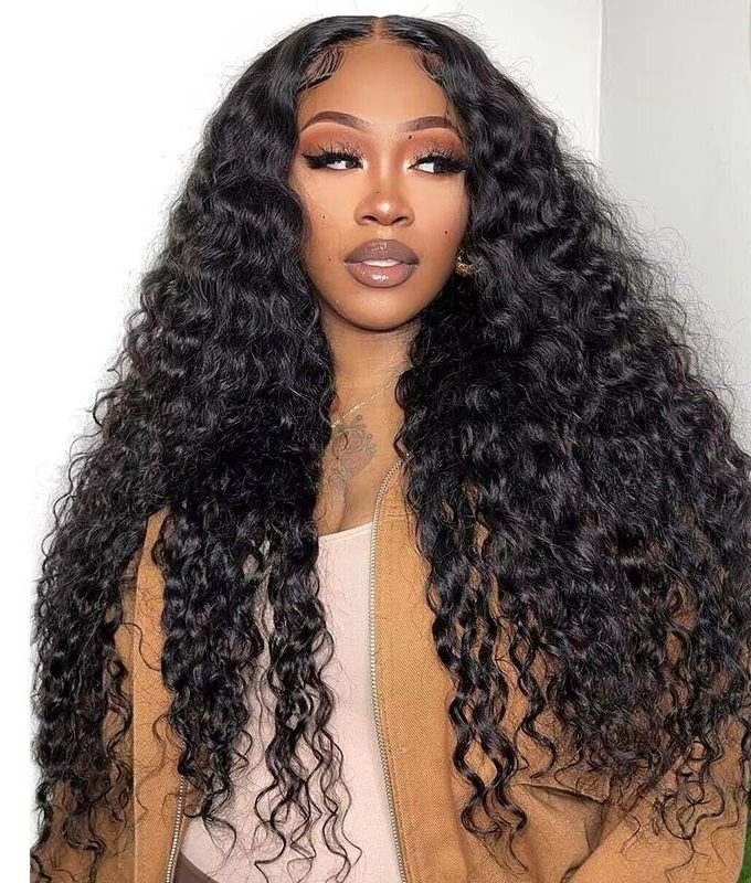 Long Water Wave Wig HD Lace Wigs Real Virgin Human Hair Glueless Water Wave Wigs