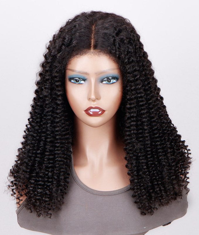 4c Edge Kinky Curly Hair Ready To Go Glueless Wig 6x4 Pre Cut Lace Wig 100% Human Hair