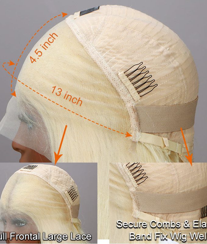 Barbie Blonde Straight Hair 13x4 HD Lace Full Frontal Wig With Pre Plucked And Bleached