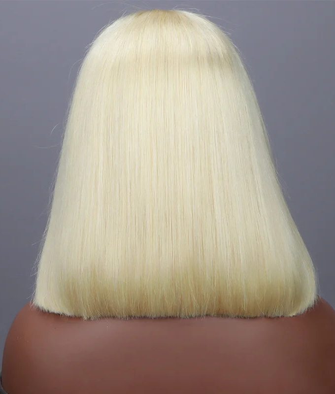 #613 Blonde Straight Bob Wig Barbie Wigs Glueless HD Lace Wigs 180% Density