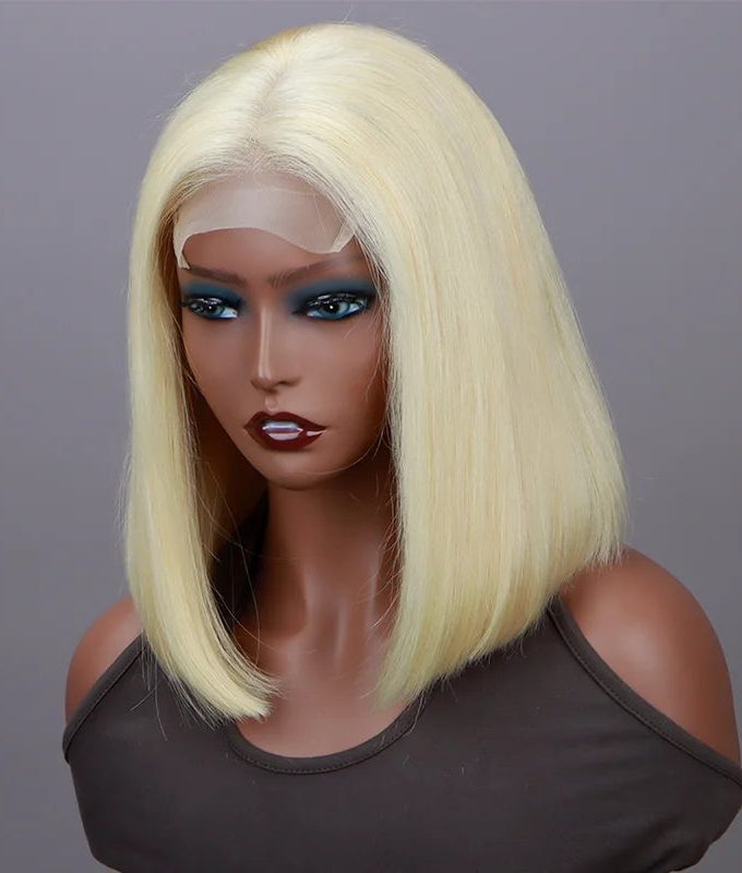 #613 Blonde Straight Bob Wig Barbie Wigs Glueless HD Lace Wigs 180% Density