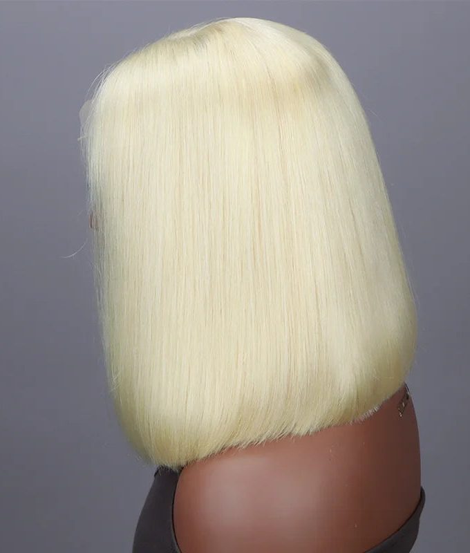 #613 Blonde Straight Bob Wig Barbie Wigs Glueless HD Lace Wigs 180% Density