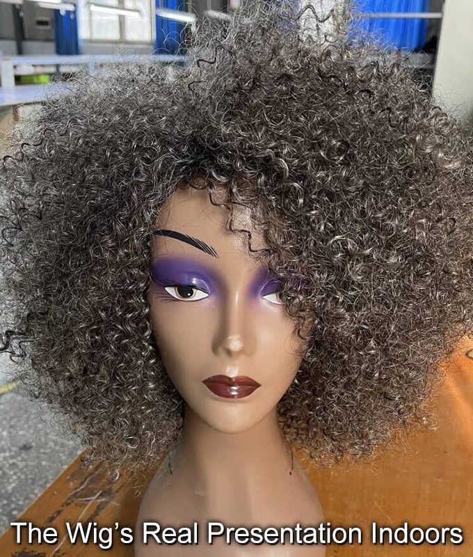 Silver Grey Wig For Seniors Beginner Friendly Salt and Pepper Color Afro Kinky Curly Human Hair Wear and Go Wig
