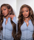Highlight Full Frontal Lace Wig Blonde and Brown Highlight Wig Straight Human Hair Wigs