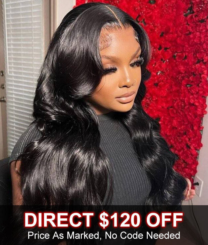Flash Sale $120 Off Body Wave Hair 13x4 Lace Front Wig Real Human Hair Pre Plucked & Pre-Bleached