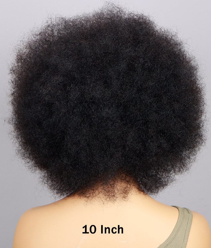 Boom Afro 4C Curly Wigs Real Human Hair Non-Lace Glueless Wear and Go Wigs
