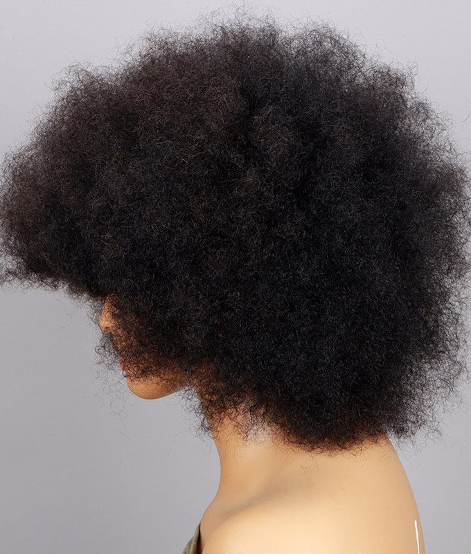 Boom Afro 4C Curly Wigs Real Human Hair Non-Lace Glueless Wear and Go Wigs