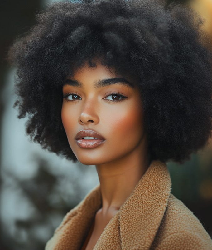 Boom Afro 4C Curly Wigs Real Human Hair Non-Lace Glueless Wear and Go Wigs