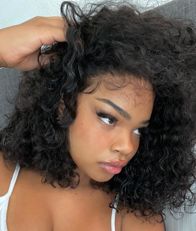 Boom Short Bouncy Curly Bob 4x4/13x4 HD Lace Human Hair Wigs Wear And Go Wig