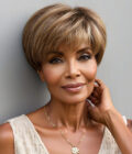 Go To Style Pixie Cut Wig | Brown Mixed Blonde Highlights Short Layered Straight Human Hair 7x6 HD Lace Wig With Bangs