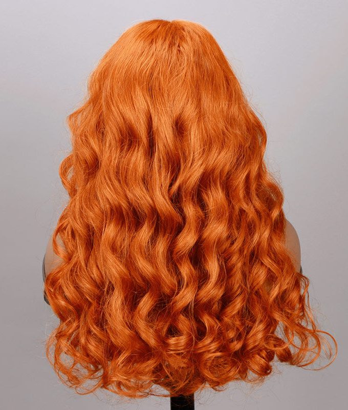 Ginger Orange Wig Body Wave Human Hair 13x4 HD Lace Full Frontal Wig With Perfect Bleached Knots