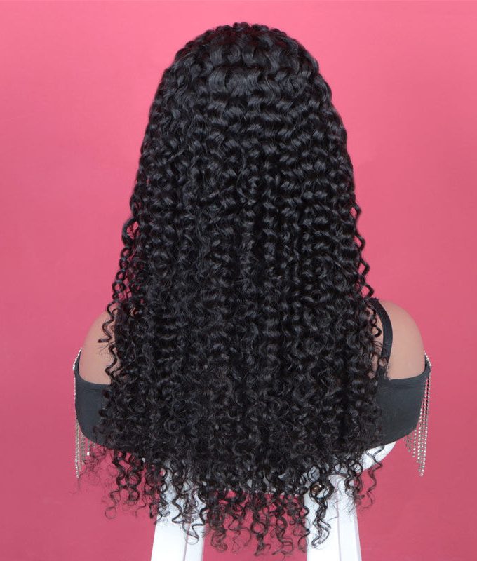 Pre Braided Curly Hair 13x4.5 HD Lace Frontal Wigs Real Human Hair Pre Plucked & Bleached