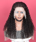 Pre Braided Curly Hair 13x4.5 HD Lace Frontal Wigs Real Human Hair Pre Plucked & Bleached