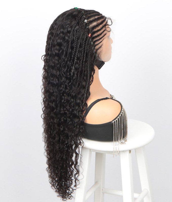 Pre Braided Curly 13x6 HD Lace Frontal Wigs Real Human Hair Pre Plucked & Bleached