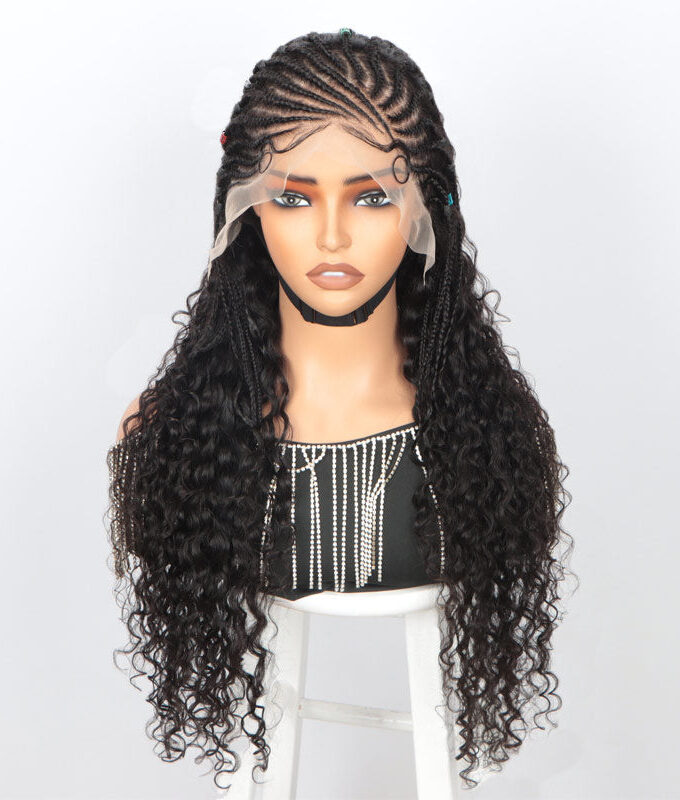Pre Braided Curly 13x6 HD Lace Frontal Wigs Real Human Hair Pre Plucked & Bleached