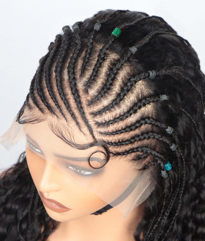 Pre Braided Curly 13x6 HD Lace Frontal Wigs Real Human Hair Pre Plucked & Bleached