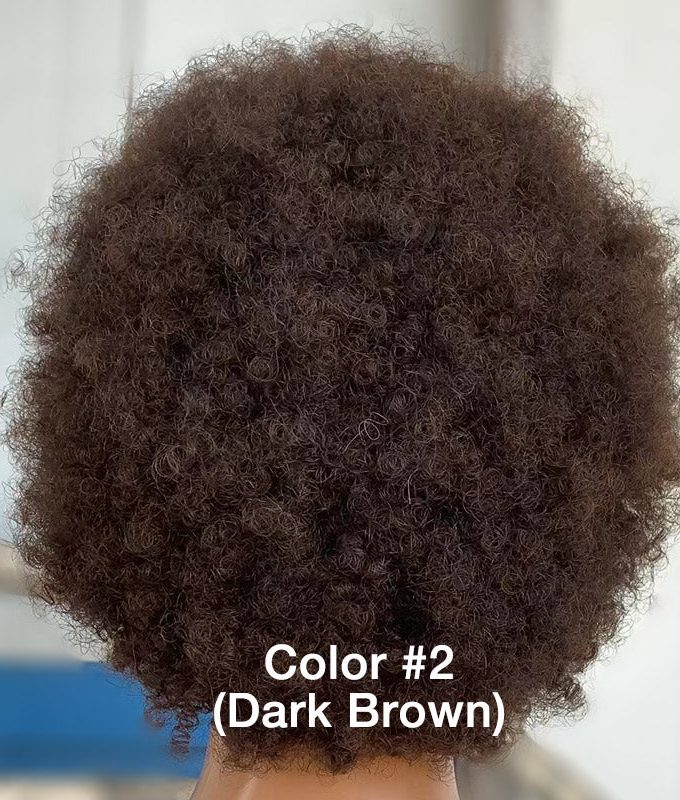 Boom Afro 4C Curly Wigs Real Human Hair Non-Lace Glueless Wear and Go Wigs