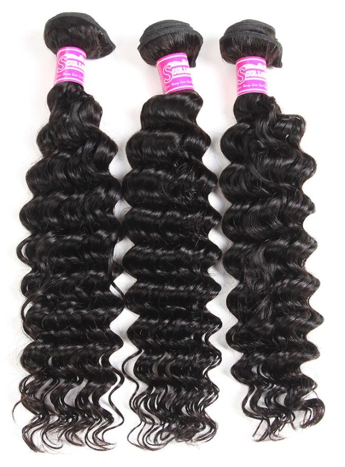10A Grade 100% Human Virgin Hair unprocessed Deep Wave 3 Bundles Deal