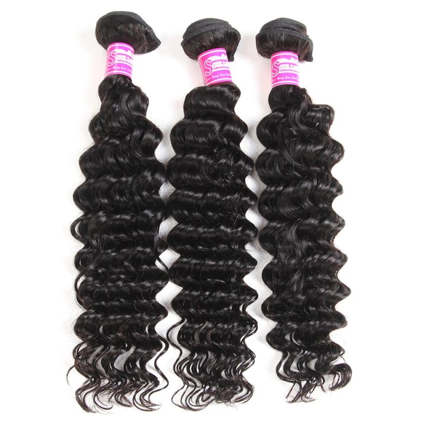 10A Grade 100% Human Virgin Hair unprocessed Deep Wave 3 Bundles Deal - Image 3