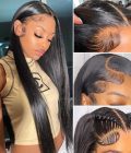 Full Lace Wigs Classy Natural Black Straight Hair Free Parting Long Wig 100% Human Hair
