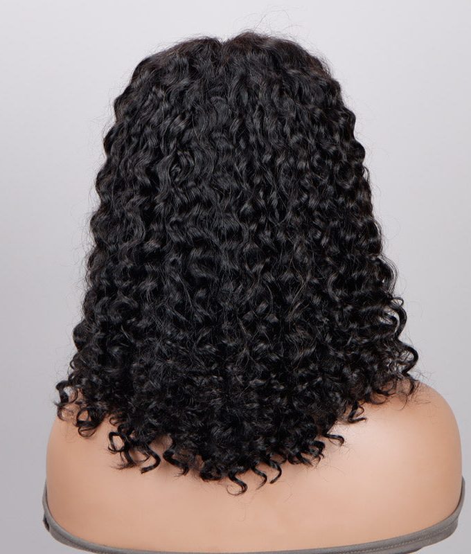 Wear And Go Glueless Bob Wig Jerry Curly Human Hair 6x4 Pre-cut HD Lace Wig With Bleached Knots