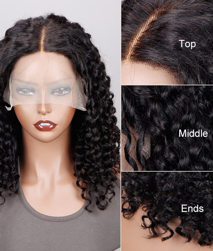 Wear And Go Glueless Bob Wig Jerry Curly Human Hair 6x4 Pre-cut HD Lace Wig With Bleached Knots