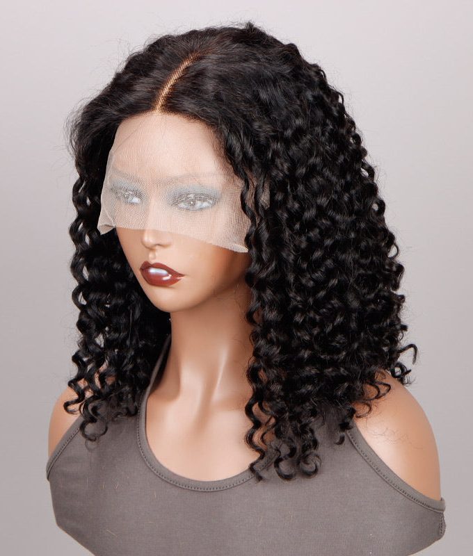 Wear And Go Glueless Bob Wig Jerry Curly Human Hair 6x4 Pre-cut HD Lace Wig With Bleached Knots