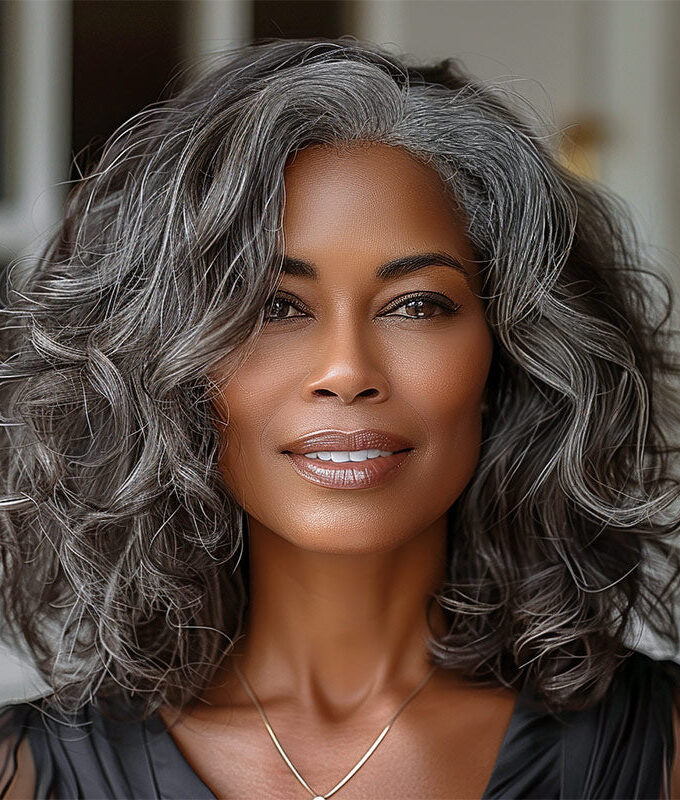 Seniors Salt And Pepper Wig Natural Grey Loose Wave Bob Real Human Hair Wear Go HD Lace Wigs For Mom