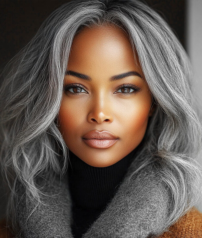 Silver Chic Gray 13x4 Full Frontal HD Lace Wig Body Wave Human Hair Salt And Pepper Wig For Women